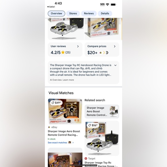 Sharper Image Toy RC Aeroboost Racing Drone NIP - Picture 6 of 12